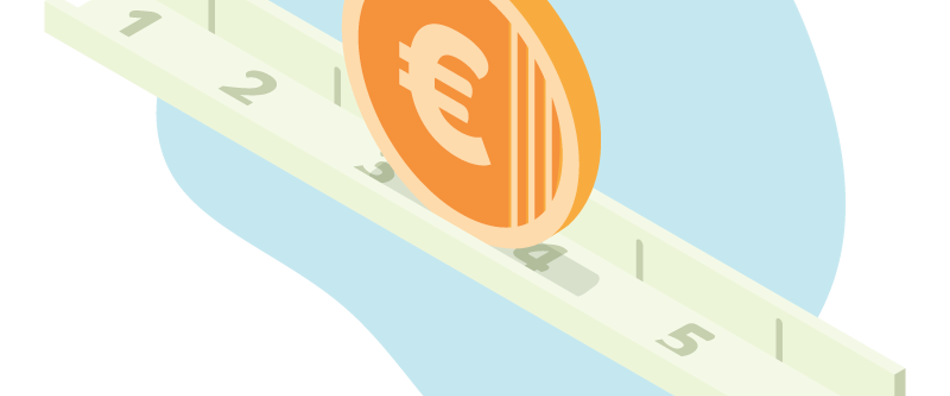 Euromunt rolt over tijdlijn.