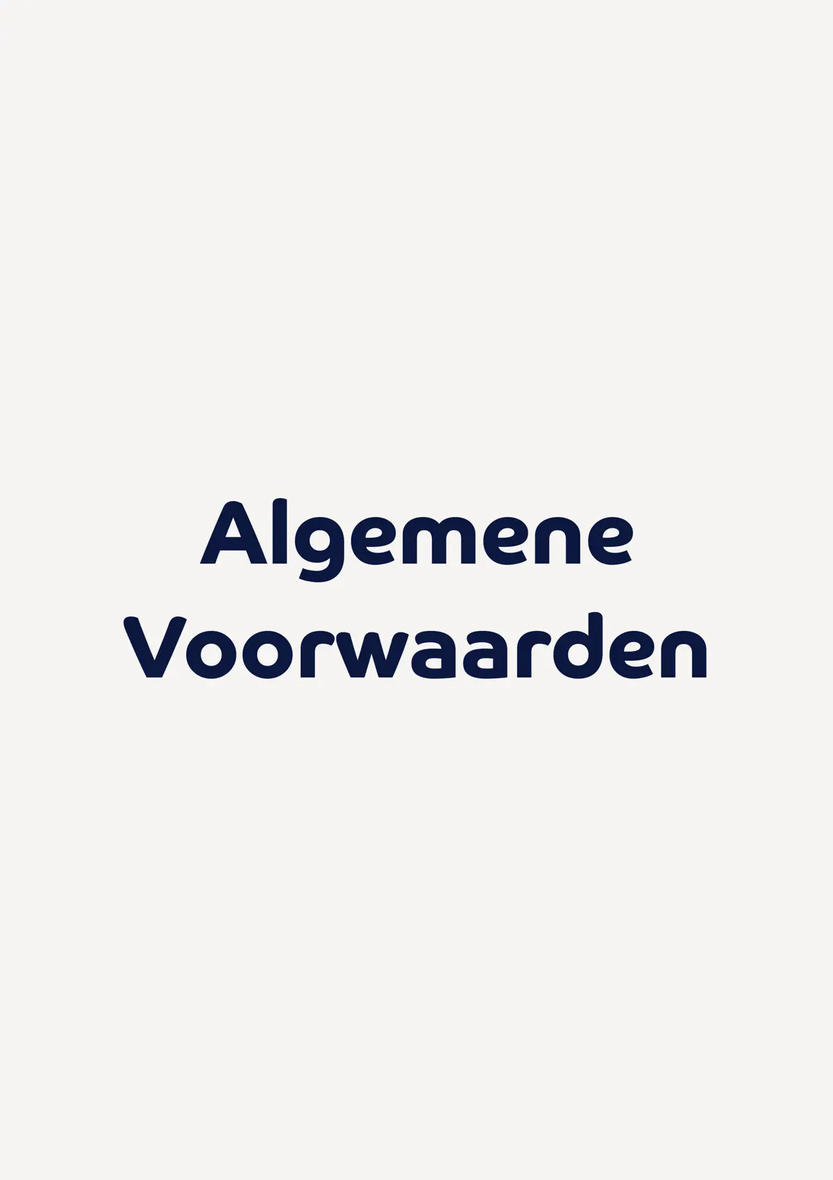 Afbeelding: voorblad Algemene Voorwaarden.